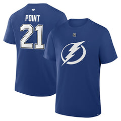 Brayden Point Tampa Bay Lightning Fanatics Authentic Stack Name & Number T-Shirt - Blue - NHL 202466810