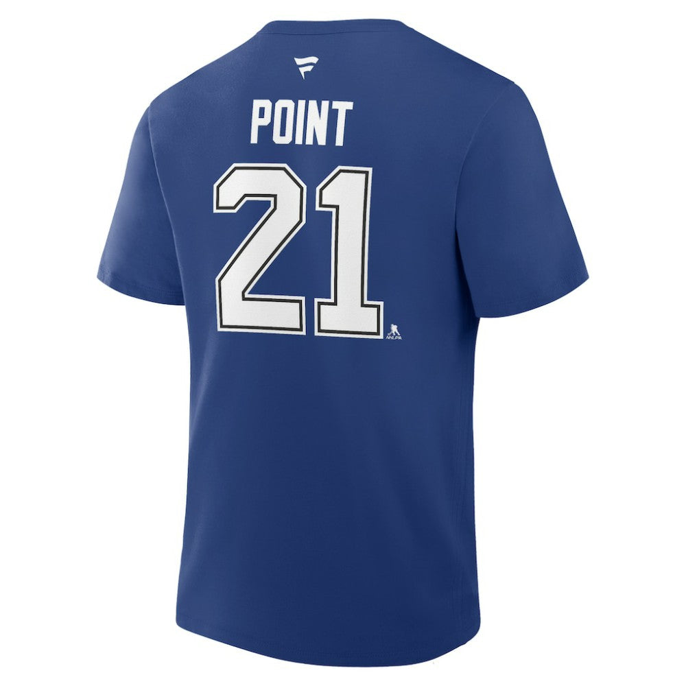 Brayden Point Tampa Bay Lightning Fanatics Authentic Stack Name & Number T-Shirt - Blue - NHL 202466810