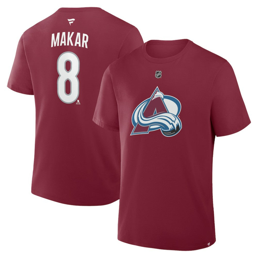 Cale Makar Colorado Avalanche Fanatics Authentic Stack Name & Number T-Shirt - Burgundy - NHL 202466817