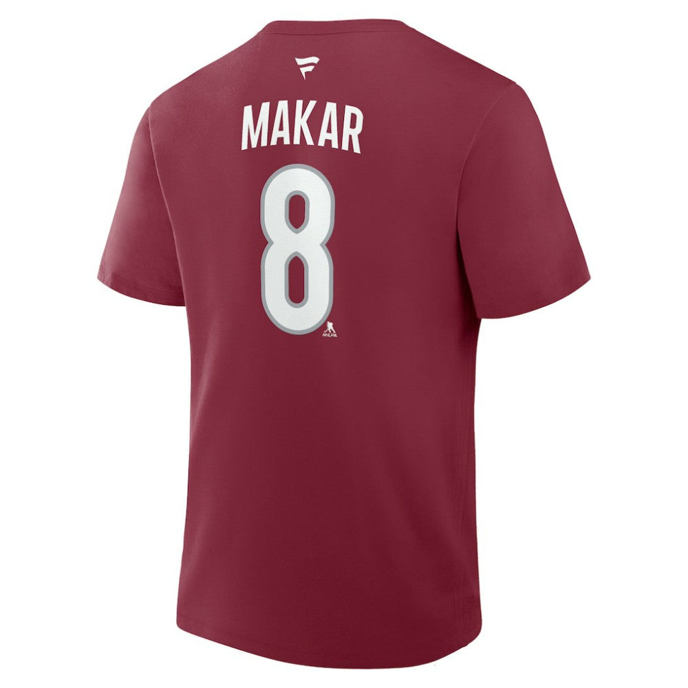Cale Makar Colorado Avalanche Fanatics Authentic Stack Name & Number T-Shirt - Burgundy - NHL 202466817
