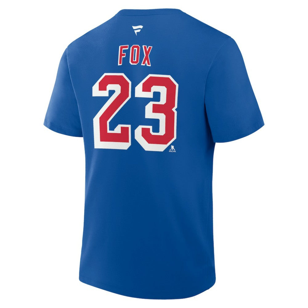 Adam Fox New York Rangers Fanatics Authentic Stack Name & Number T-Shirt - Blue - NHL 202466821