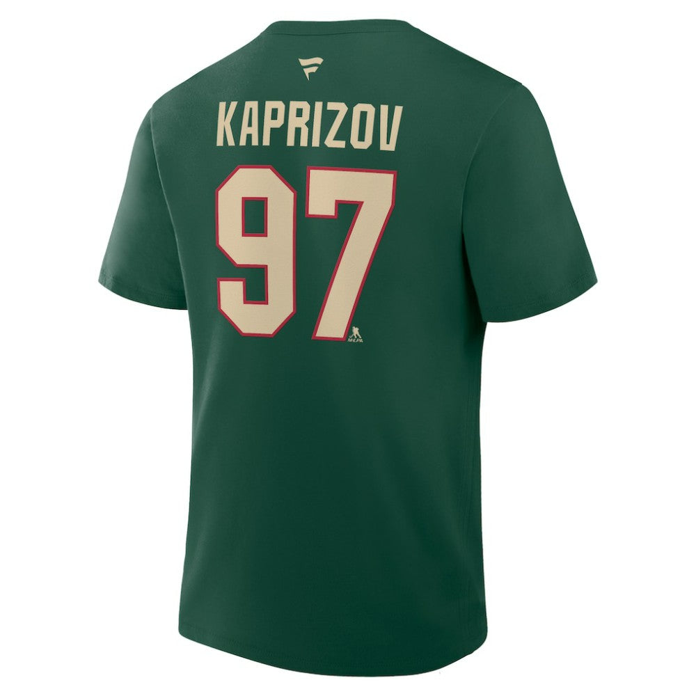 Kirill Kaprizov Minnesota Wild Fanatics Authentic Stack Name & Number T-Shirt - Green - NHL 202466827