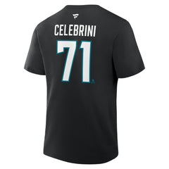 Macklin Celebrini San Jose Sharks Fanatics Authentic Stack Name & Number T-Shirt - Black - NHL 202466838