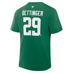 Jake Oettinger Dallas Stars Fanatics Authentic Stack Name & Number T-Shirt - Kelly Green - NHL 202466844