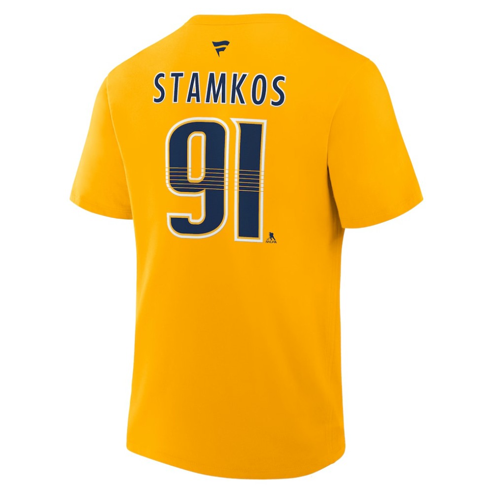 Steven Stamkos Nashville Predators Fanatics Authentic Stack Name & Number T-Shirt - Gold - NHL 202466854