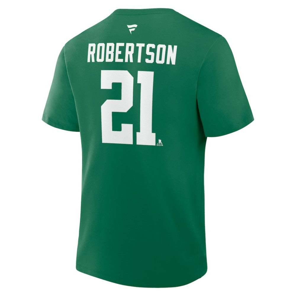 Jason Robertson Dallas Stars Fanatics Authentic Stack Name & Number T-Shirt - Kelly Green - NHL 202466857