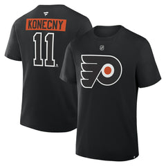 Travis Konecny Philadelphia Flyers Fanatics Authentic Stack Name & Number T-Shirt - Black - NHL 202466879