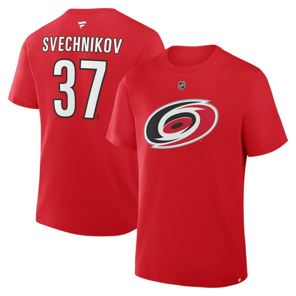 Andrei Svechnikov Carolina Hurricanes Fanatics Authentic Stack Name & Number T-Shirt - Red - NHL 202466898