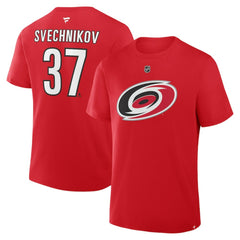 Andrei Svechnikov Carolina Hurricanes Fanatics Authentic Stack Name & Number T-Shirt - Red - NHL 202466898