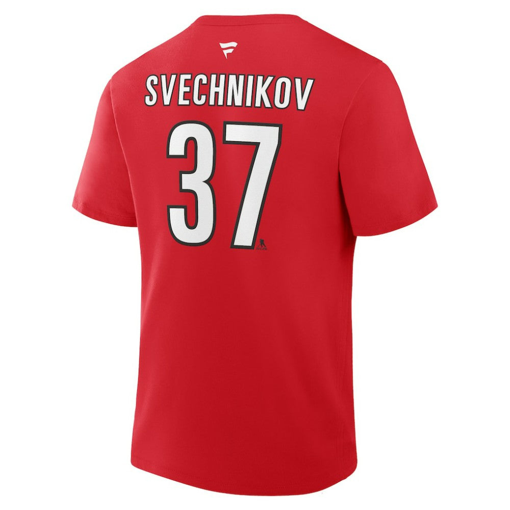 Andrei Svechnikov Carolina Hurricanes Fanatics Authentic Stack Name & Number T-Shirt - Red - NHL 202466898