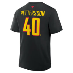 Elias Pettersson Vancouver Canucks Fanatics Authentic Stack Name & Number T-Shirt - Black - NHL 202466906