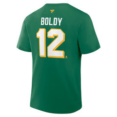 Matthew Boldy Minnesota Wild Fanatics Authentic Stack Name & Number T-Shirt - Kelly Green - NHL 202466909