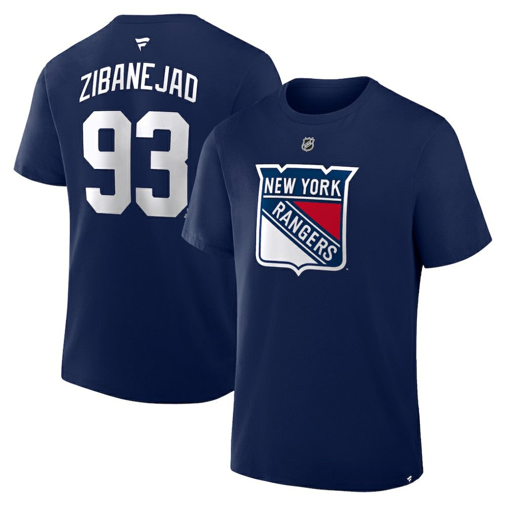 Mika Zibanejad New York Rangers Fanatics Authentic Stack Name & Number T-Shirt - Navy - NHL 202466915