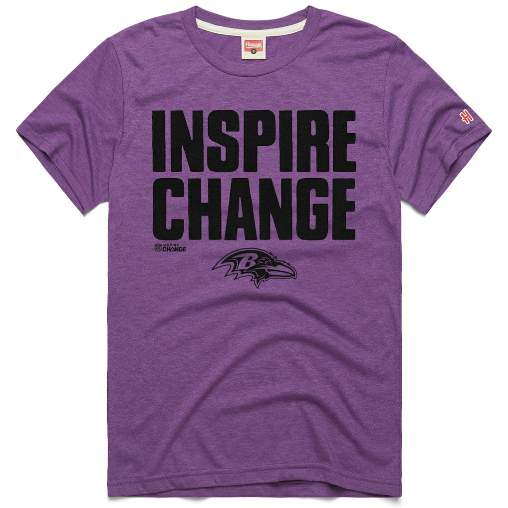 Baltimore Ravens Homage Unisex 2024 Inspire Change Tri-Blend T-Shirt Purple