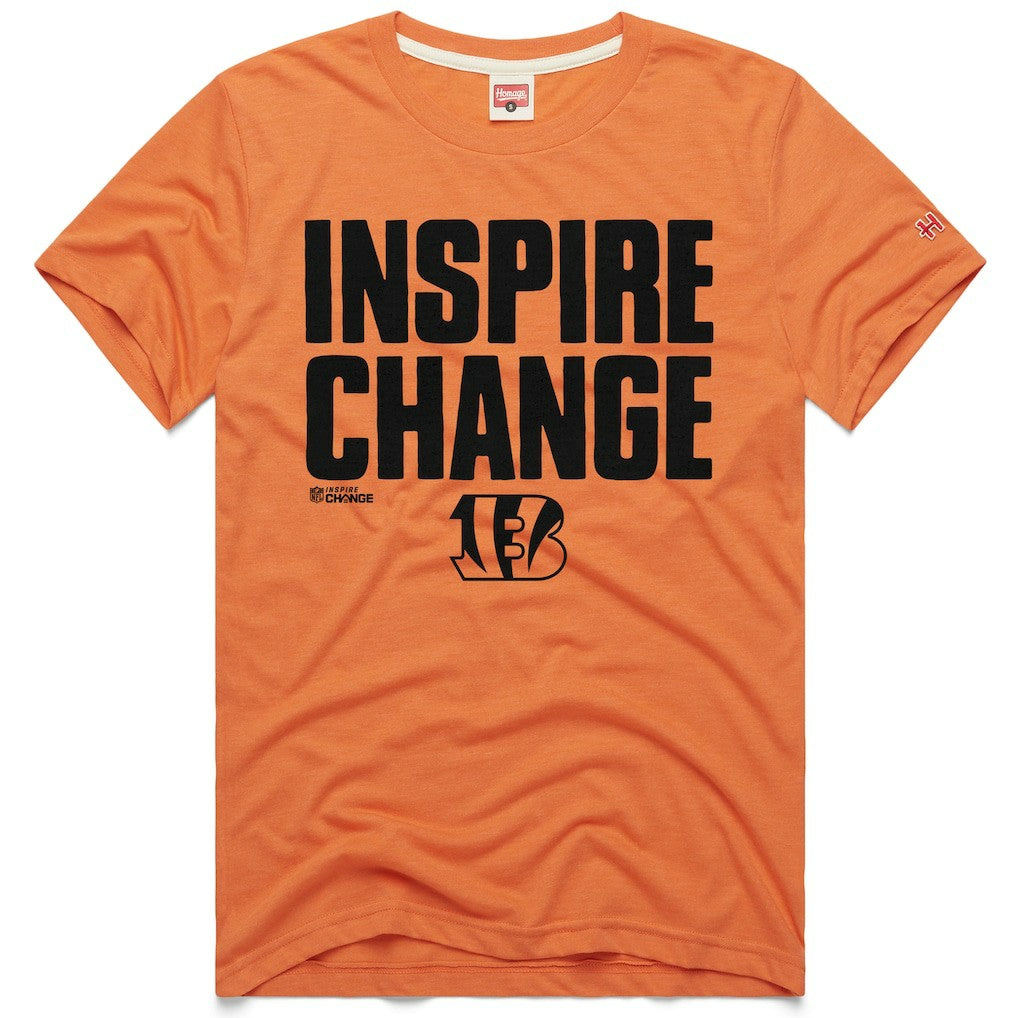 Cincinnati Bengals Homage Unisex 2024 Inspire Change Tri-Blend T-Shirt Orange