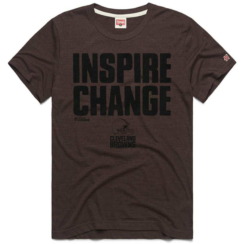 Cleveland Browns Homage Unisex 2024 Inspire Change Tri-Blend T-Shirt Brown