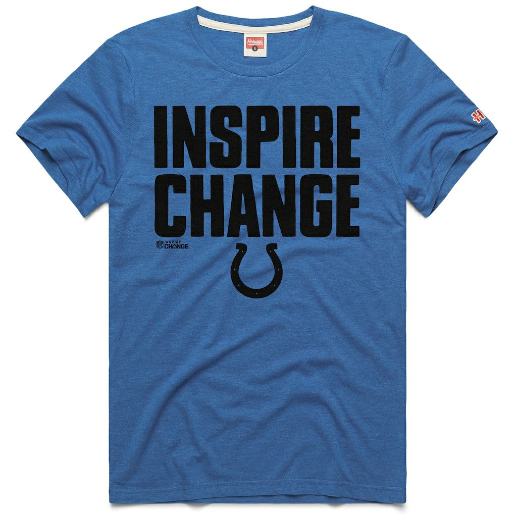Indianapolis Colts Homage Unisex 2024 Inspire Change Tri-Blend T-Shirt Royal
