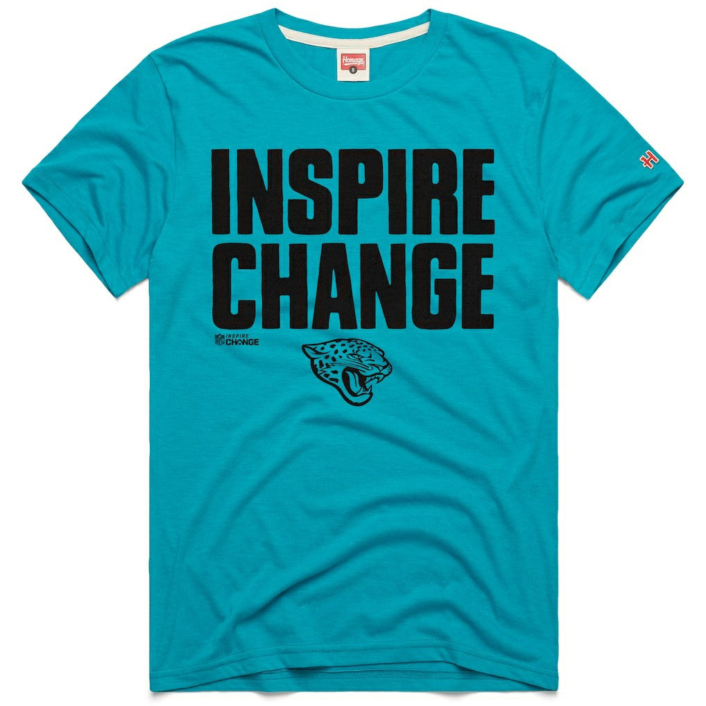 Jacksonville Jaguars Homage Unisex 2024 Inspire Change Tri-Blend T-Shirt Teal