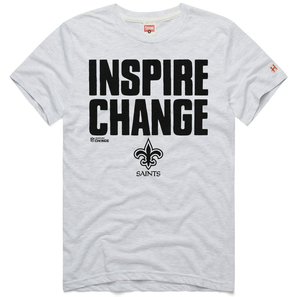 New Orleans Saints Homage Unisex 2024 Inspire Change Tri-Blend T-Shirt Ash
