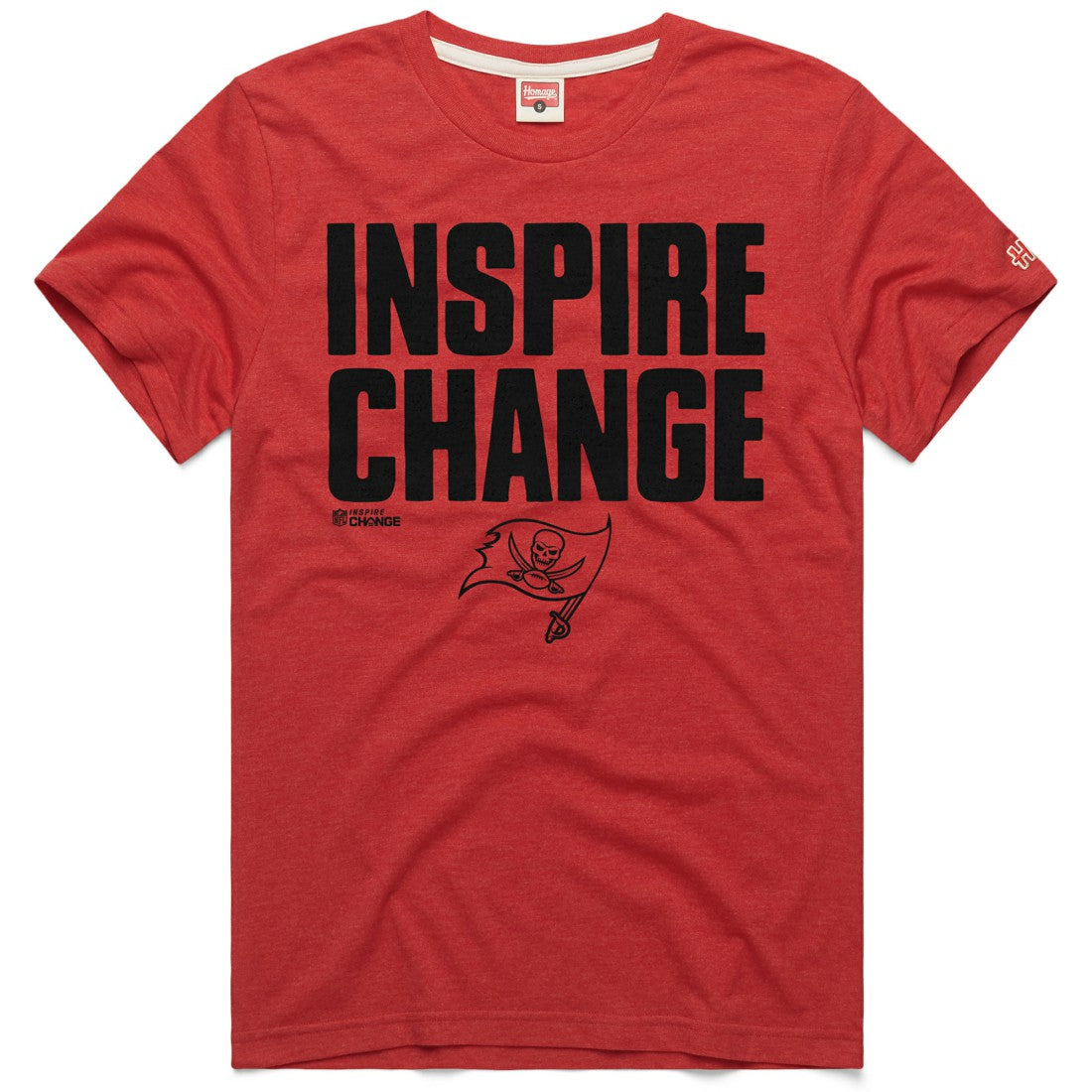 Tampa Bay Buccaneers Homage Unisex 2024 Inspire Change Tri-Blend T-Shirt Red