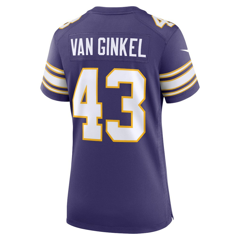 Nike Andrew Van Ginkel Minnesota Vikings Women's Alternate Game Jersey Purple