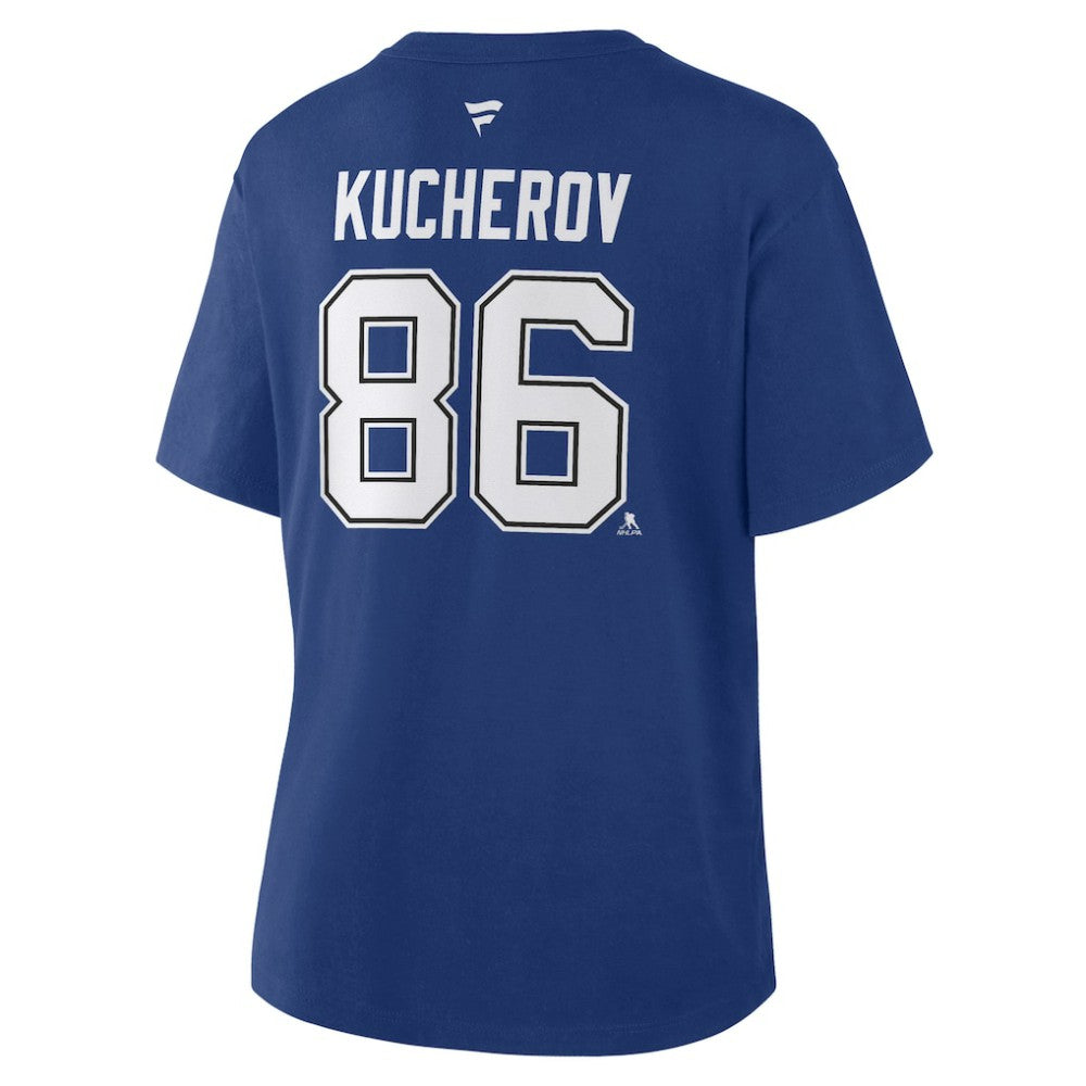 Nikita Kucherov Tampa Bay Lightning Fanatics Women's Authentic Stack Name & Number T-Shirt - Blue - NHL 202477500