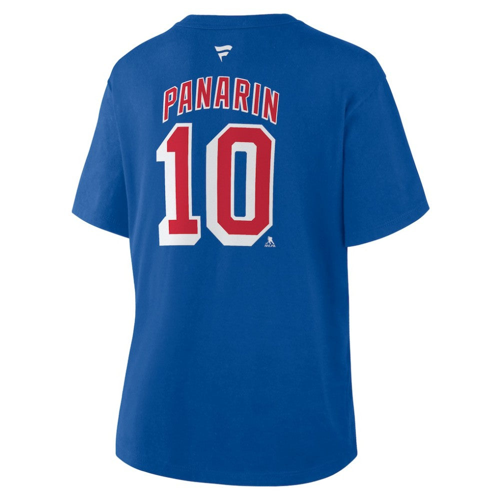 Artemi Panarin New York Rangers Fanatics Women's Authentic Stack Name & Number T-Shirt - Blue - NHL 202477567