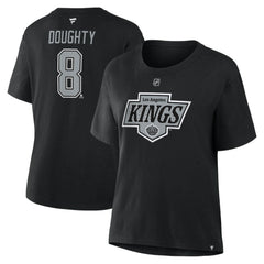 Drew Doughty Los Angeles Kings Fanatics Women's Authentic Stack Name & Number T-Shirt - Black - NHL 202477610