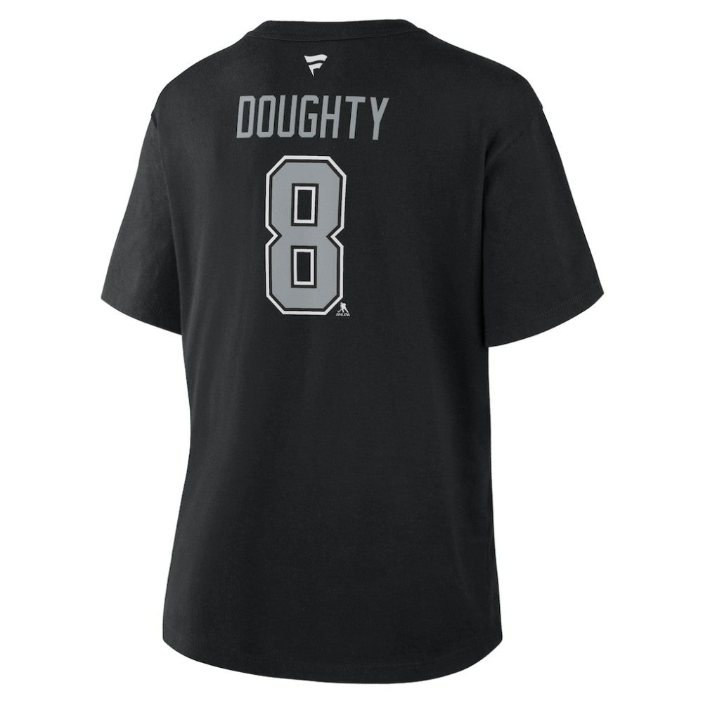 Drew Doughty Los Angeles Kings Fanatics Women's Authentic Stack Name & Number T-Shirt - Black - NHL 202477610