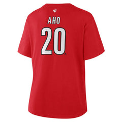 Sebastian Aho Carolina Hurricanes Fanatics Women's Authentic Stack Name & Number T-Shirt - Red - NHL 202477684