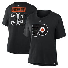 Matvei Michkov Philadelphia Flyers Fanatics Women's Authentic Stack Name & Number T-Shirt - Black - NHL 202477705
