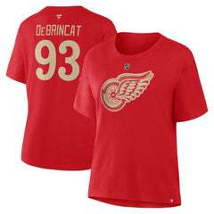 Alex DeBrincat Detroit Red Wings Fanatics Women's Authentic Stack Name & Number T-Shirt - Red - NHL 202477726