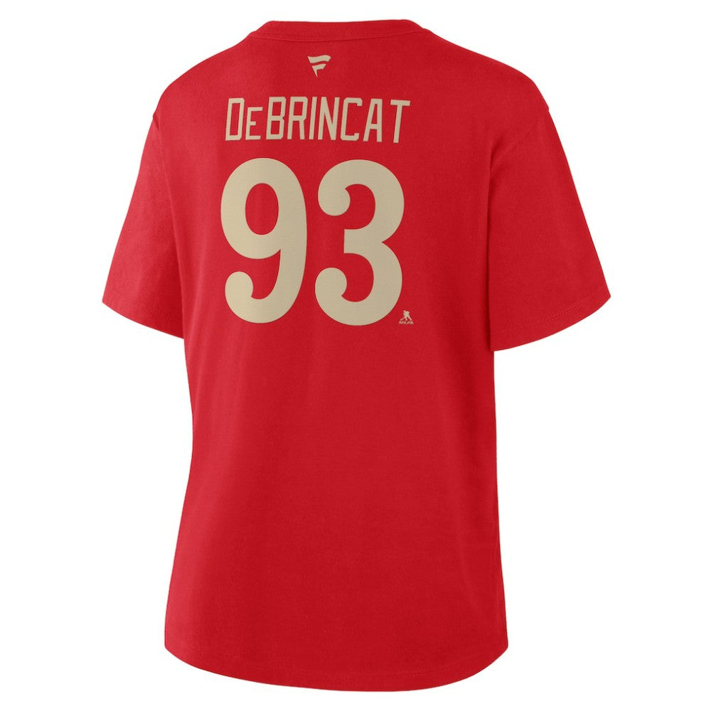 Alex DeBrincat Detroit Red Wings Fanatics Women's Authentic Stack Name & Number T-Shirt - Red - NHL 202477726