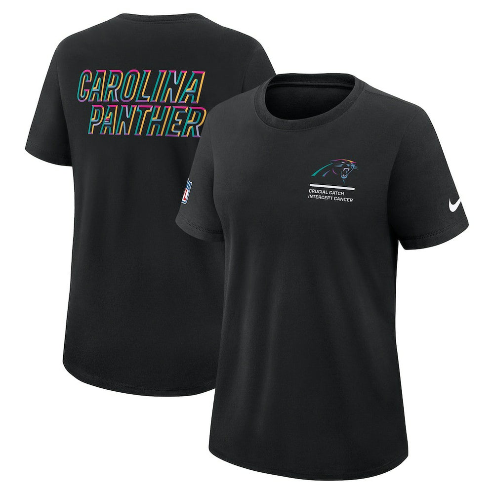 Nike Carolina Panthers Women's 2025 NFL Crucial Catch Tri-Blend Dri-FIT T-Shirt Black