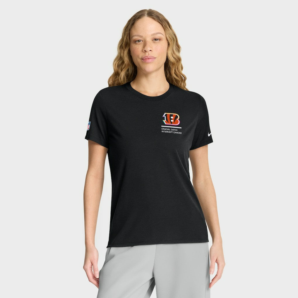 Nike Cincinnati Bengals Women's 2025 NFL Crucial Catch Tri-Blend Dri-FIT T-Shirt Black