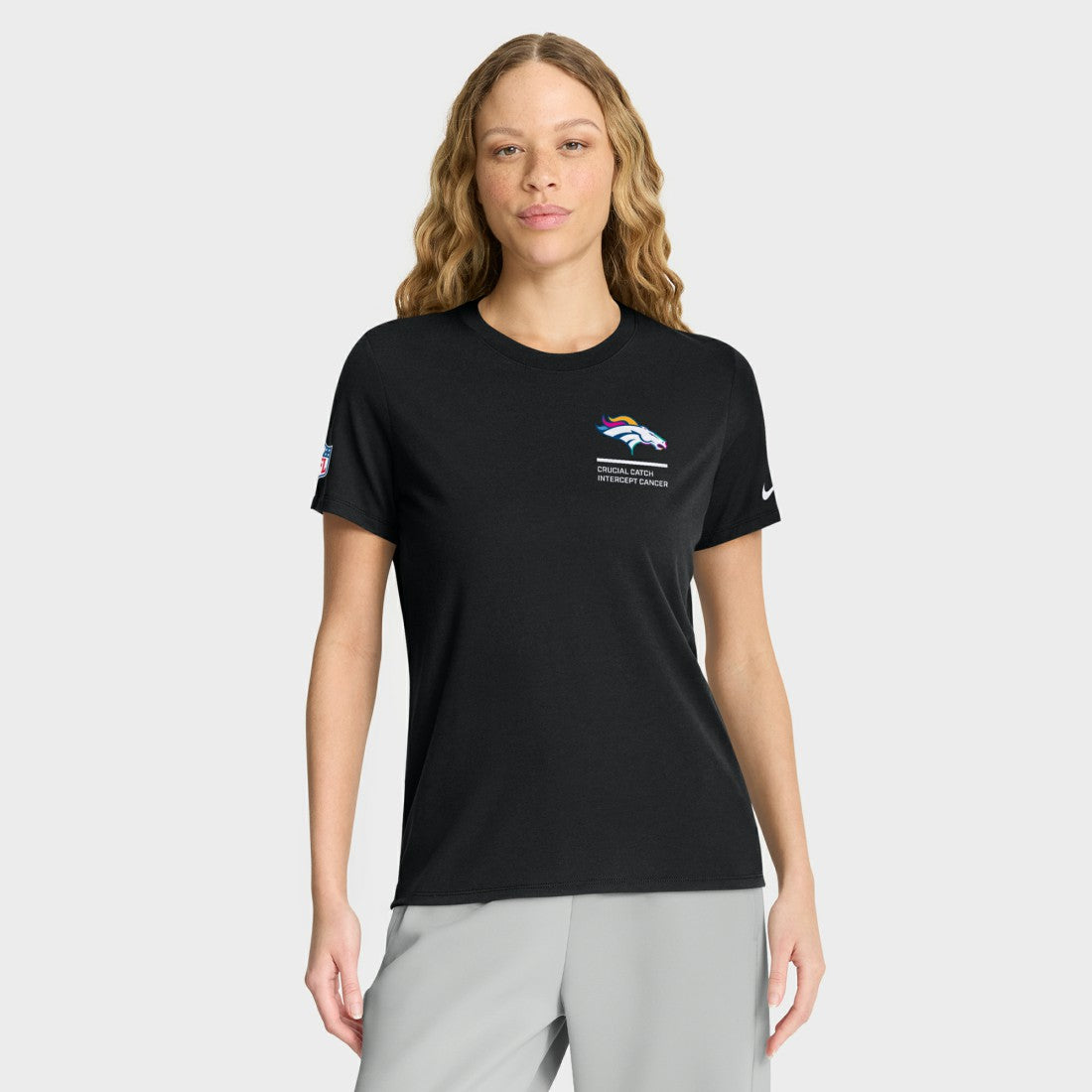 Nike Denver Broncos Women's 2025 NFL Crucial Catch Tri-Blend Dri-FIT T-Shirt Black