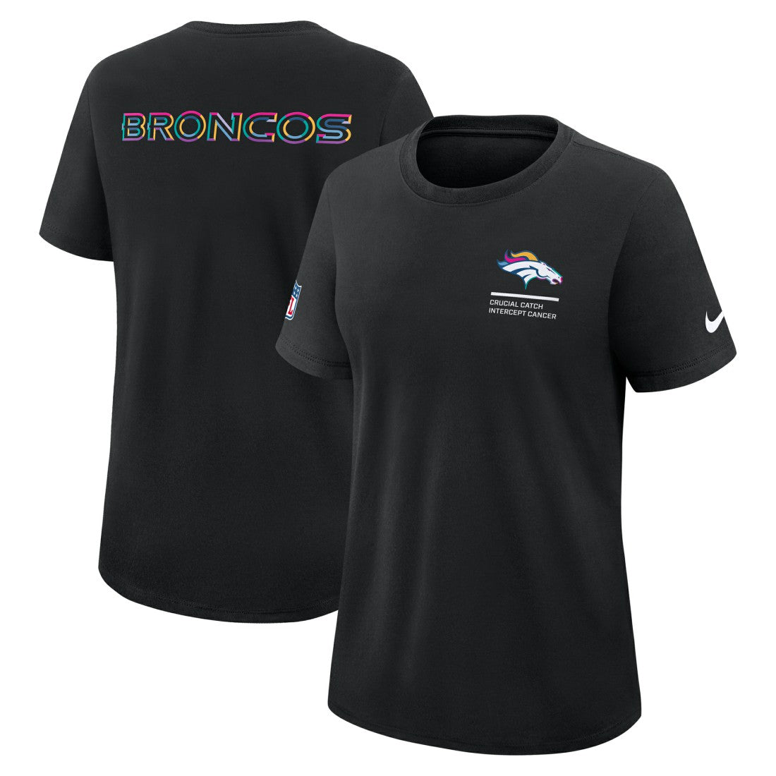 Nike Denver Broncos Women's 2025 NFL Crucial Catch Tri-Blend Dri-FIT T-Shirt Black