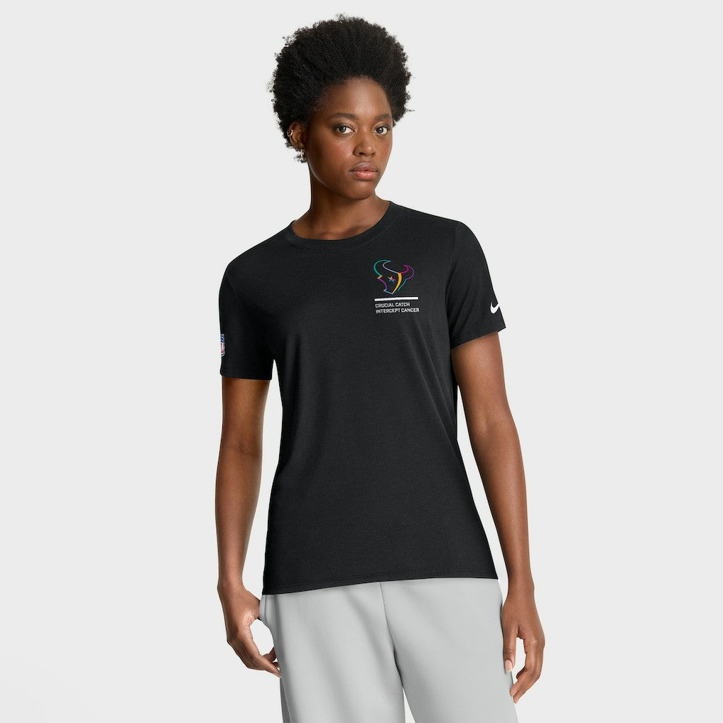 Nike Houston Texans Women's 2025 NFL Crucial Catch Tri-Blend Dri-FIT T-Shirt Black