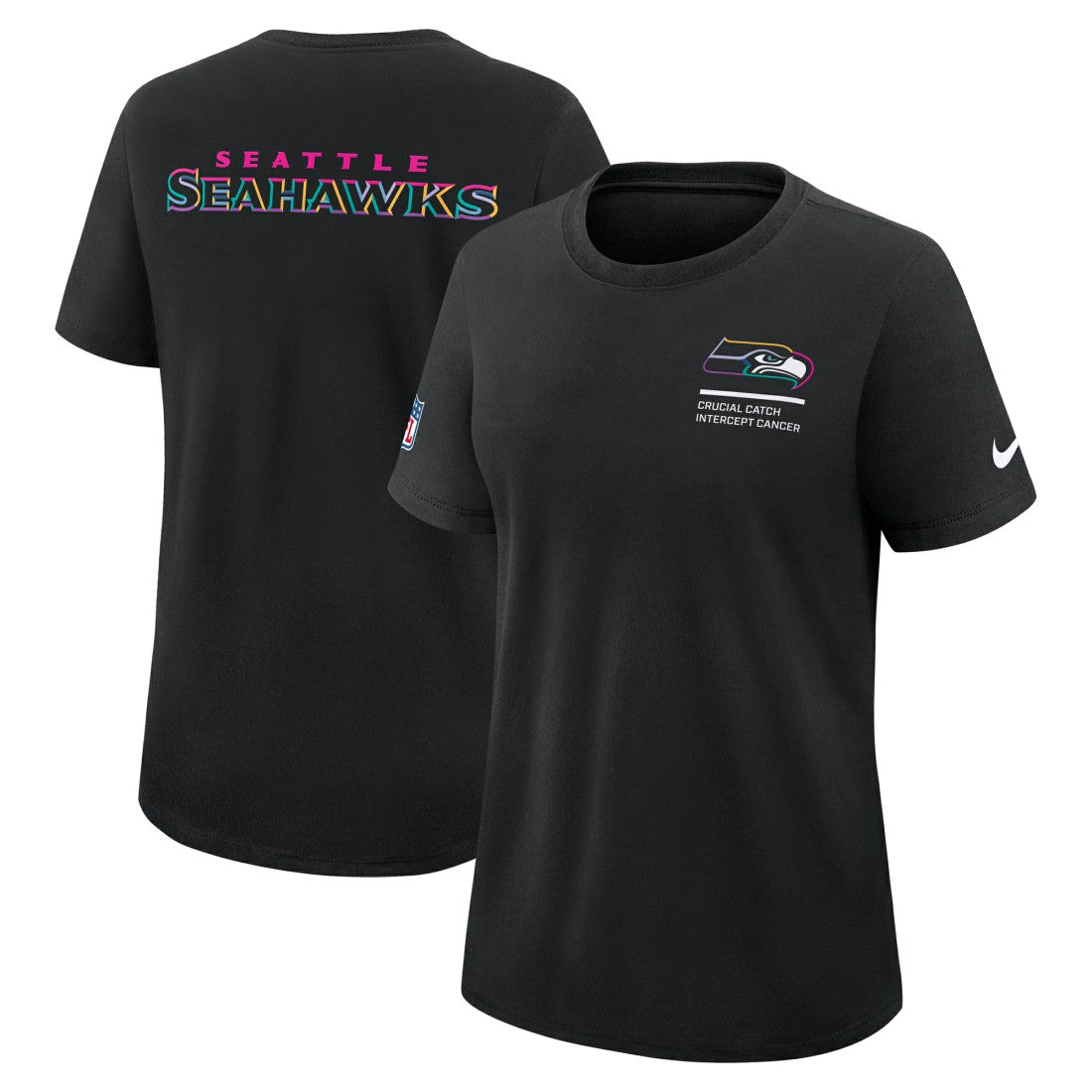 Nike Seattle Seahawks Women's 2025 NFL Crucial Catch Tri-Blend Dri-FIT T-Shirt Black