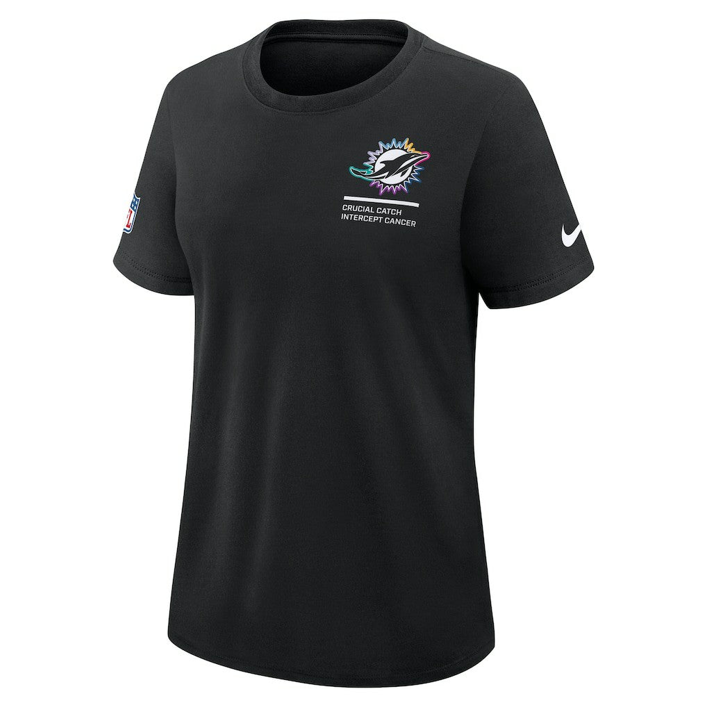 Nike Miami Dolphins Women's 2025 NFL Crucial Catch Tri-Blend Dri-FIT T-Shirt Black