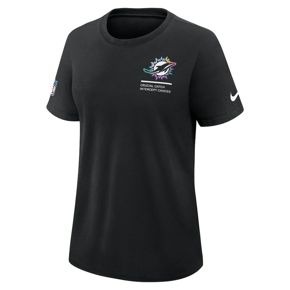 Nike Miami Dolphins Women's 2025 NFL Crucial Catch Tri-Blend Dri-FIT T-Shirt Black