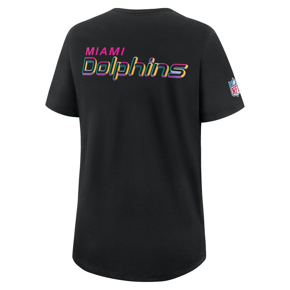 Nike Miami Dolphins Women's 2025 NFL Crucial Catch Tri-Blend Dri-FIT T-Shirt Black