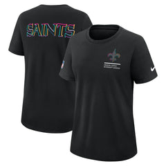 Nike New Orleans Saints Women's 2025 NFL Crucial Catch Tri-Blend Dri-FIT T-Shirt Black
