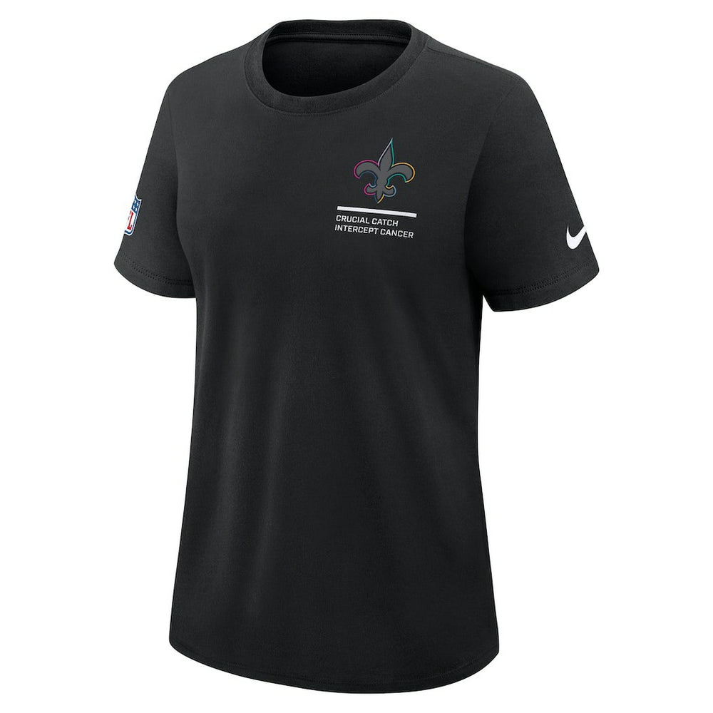 Nike New Orleans Saints Women's 2025 NFL Crucial Catch Tri-Blend Dri-FIT T-Shirt Black