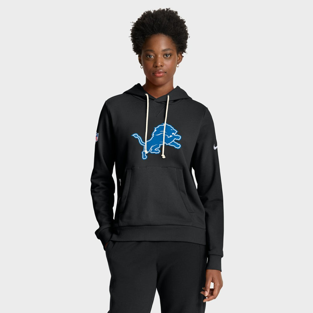 Nike Detroit Lions Women's Throwback Sideline Standard Issue Dri-FIT Hoodie Black