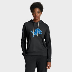 Nike Detroit Lions Women's Throwback Sideline Standard Issue Dri-FIT Hoodie Black