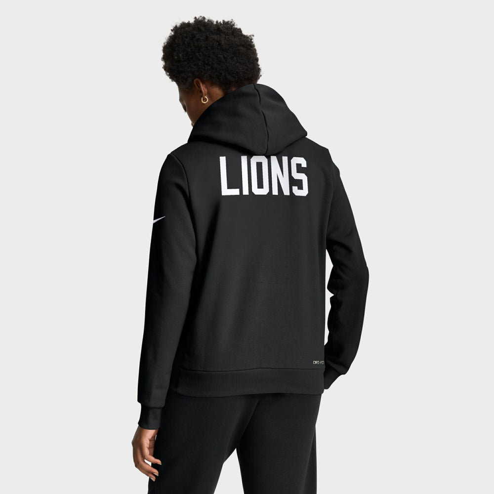 Nike Detroit Lions Women's Throwback Sideline Standard Issue Dri-FIT Hoodie Black