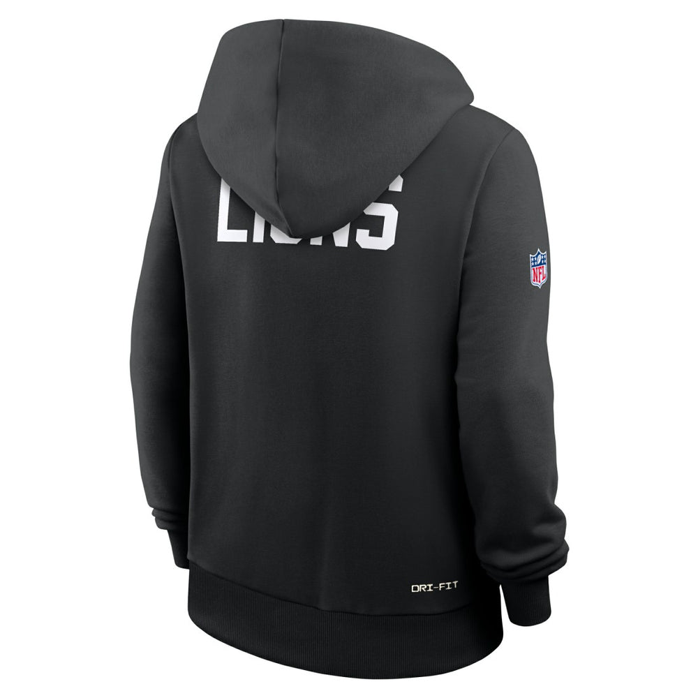 Nike Detroit Lions Women's Throwback Sideline Standard Issue Dri-FIT Hoodie Black