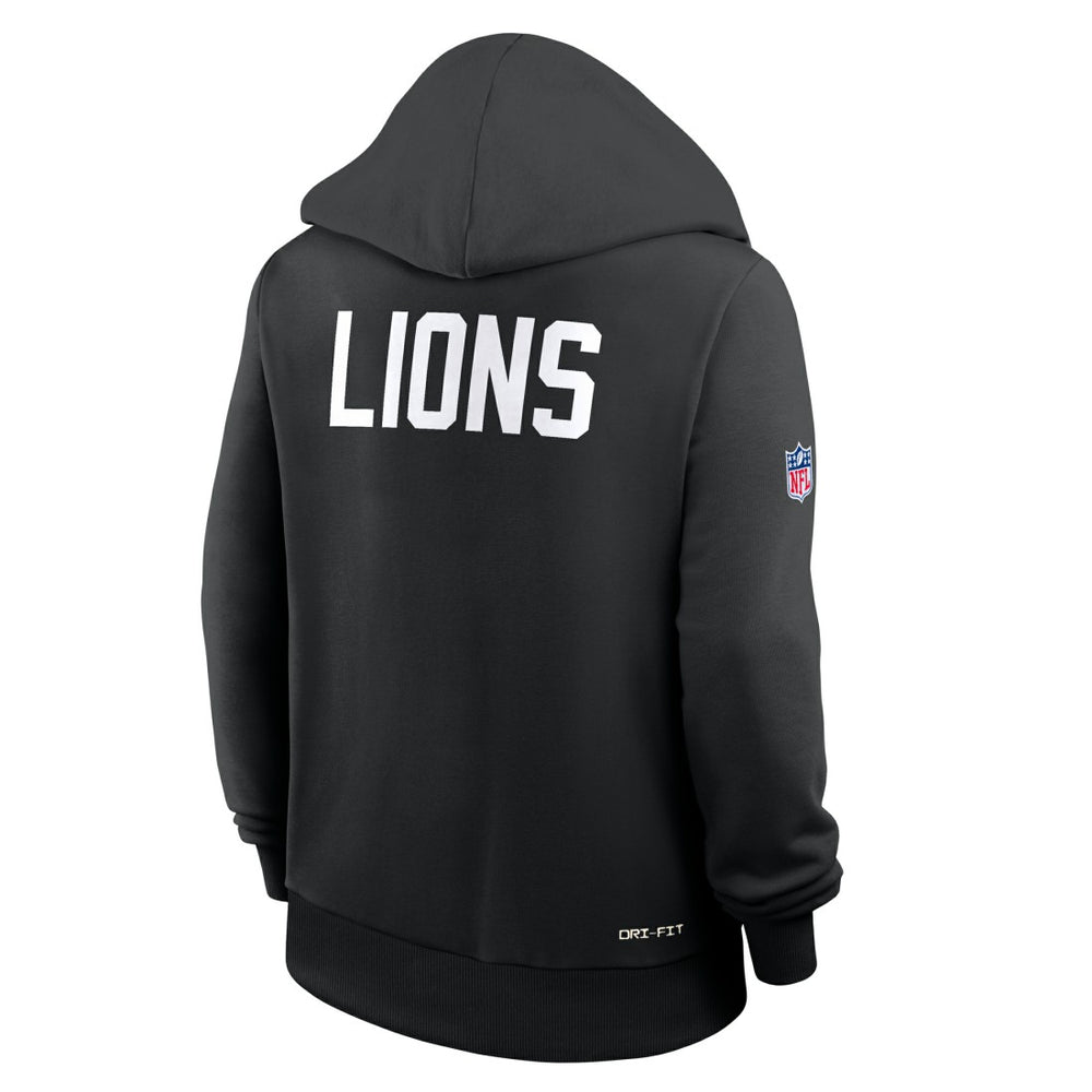 Nike Detroit Lions Women's Throwback Sideline Standard Issue Dri-FIT Hoodie Black