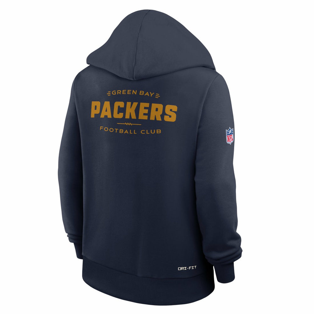 Nike Green Bay Packers Women's Sideline Standard Issue Dri-FIT Hoodie Navy